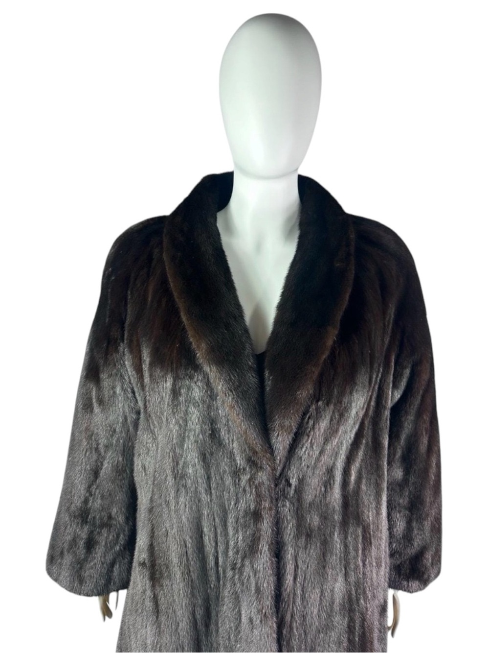 Dark Mahogany MINK Coat,SCAASI Designer,  FEMALE Pelts, Size 2XL, Certified VTG